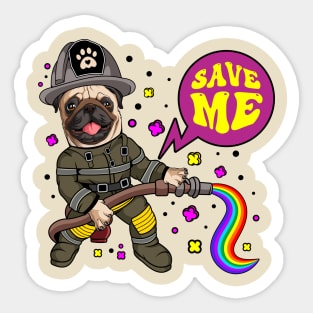 Pug save me Sticker